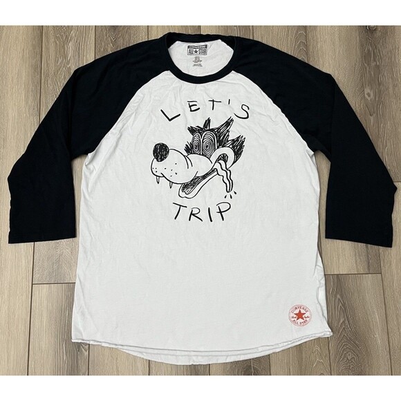Converse x Rare Vintage Streetwear “Let's Trip” Goofy 1/2 Sleeve Mens Size XL - Picture 2 of 10